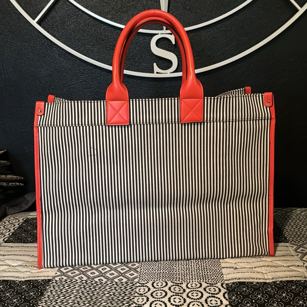 Henri Bendel Bag Stripe Canvas Tote, Pouch & Dust bag - Picture 4 of 16